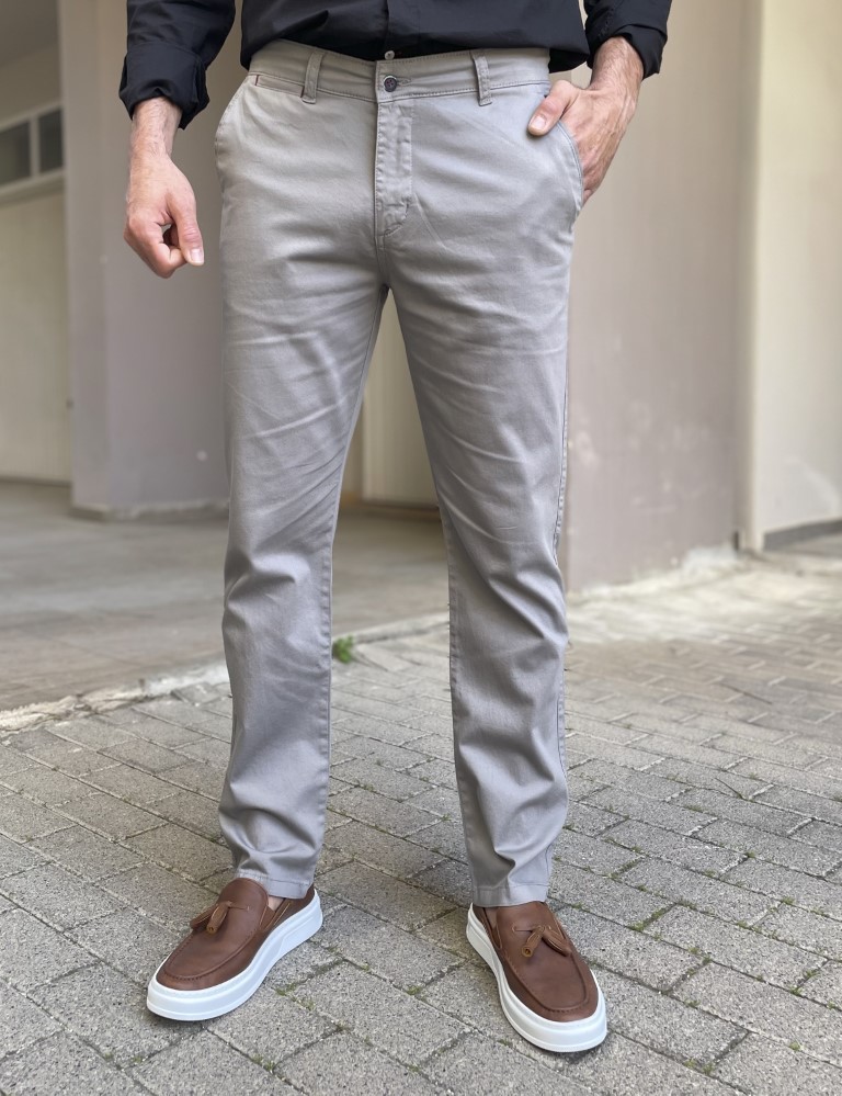 Dynamo Dynamo ανδρικό γκρι παντελόνι υφασμάτινο Chinos M1315G